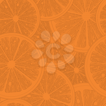 Orange slices seamless pattern sketch