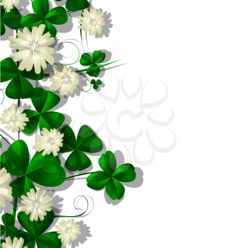Lucky clover vector card with room for text