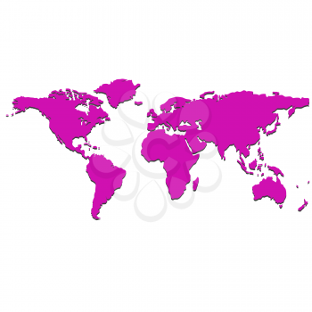 Royalty Free Clipart Image of a Purple Map