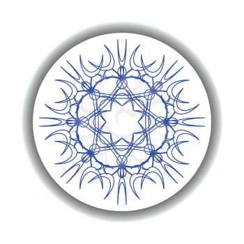 Royalty Free Clipart Image of a Snowflakes Medallion