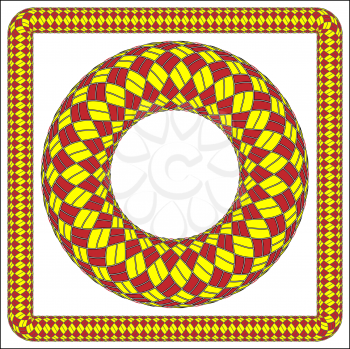 brushed circle and square design, abstract vector art illustration