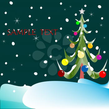 christmas tree composition, abstract vector art illustration