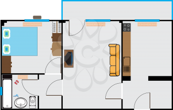 appartment sketch against white background, abstract vector art illustration