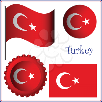 turkey graphic set against white background, vector art illustration; image contains transparency