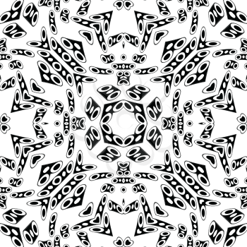 black groovy pattern, abstract seamless texture, vector art illustration