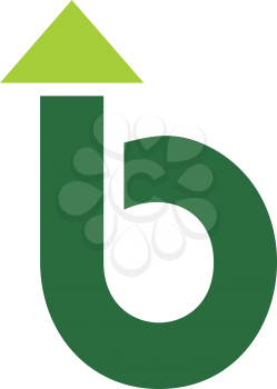 Royalty Free Clipart Image of a Lower Case B With a Triangle on Top