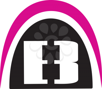 Royalty Free Clipart Image of a B in an Arch