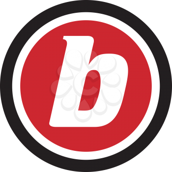 Royalty Free Clipart Image of a Lower Case B in a Red Circle