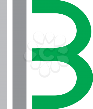Royalty Free Clipart Image of a Green and Grey B