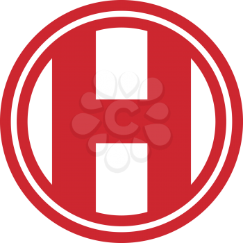 Royalty Free Clipart Image of an H in a Circle