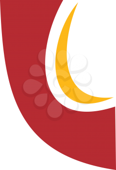 Royalty Free Clipart Image of a Red and Yellow Design in the Shape of an L