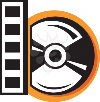 Royalty Free Clipart Image of a CD and Film