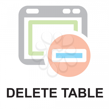 Royalty Free Clipart Image of a Delete Table Button