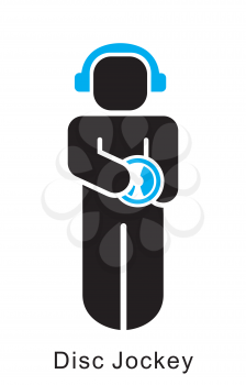 Royalty Free Clipart Image of a Disc Jockey