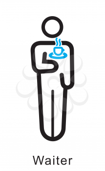 Royalty Free Clipart Image of a Waiter