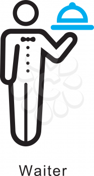 Royalty Free Clipart Image of a Waiter