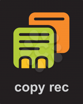 Royalty Free Clipart Image of a Copy Record Icon