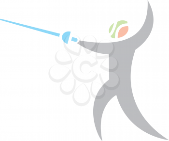 Royalty Free Clipart Image of a Fencer