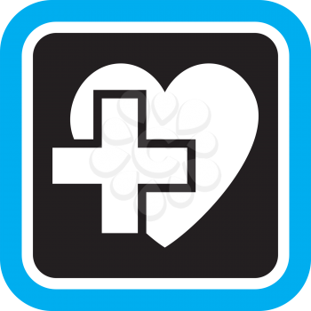 Royalty Free Clipart Image of a Heart and Cross