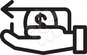Royalty Free Clipart Image of a Hand With a Dollar Sign