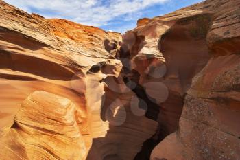 Entrance in Upper canyon Antelopes in reservation Indians navajo in the USA