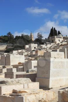 The capital of Israel - Jerusalem. Old Jewish cemetery on the Mount of Olives