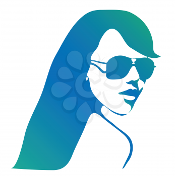 woman with long hair and sunglasses- gradient