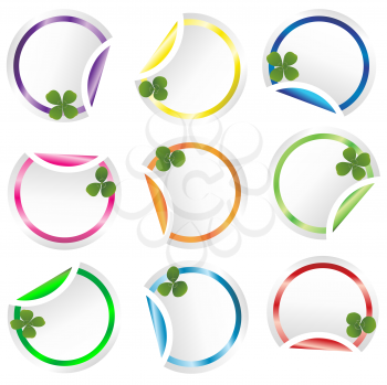 Royalty Free Clipart Image of Stickers With Shamrocks