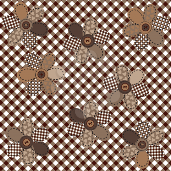 Brown table cloth with flowers