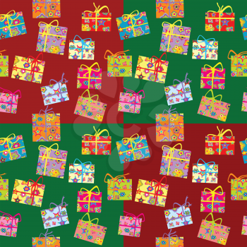 Wrapping paper with present boxes