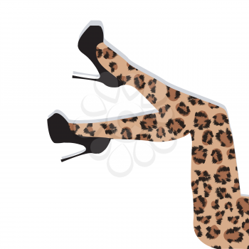 A woman in her leopard printed leggings
