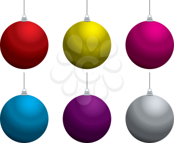 Royalty Free Clipart Image of Six Ornaments