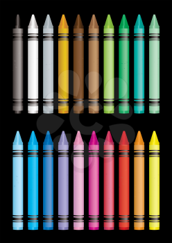 Royalty Free Clipart Image of Wax Crayons