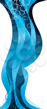 Royalty Free Clipart Image of a Blue Border With Bubbles