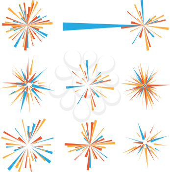 Royalty Free Clipart Image of Exploding Icons