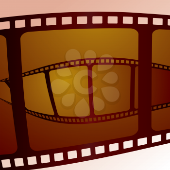 Royalty Free Clipart Image of a Filmstrip Behind a Filmstrip