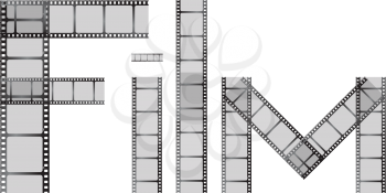 Royalty Free Clipart Image of Filmstrips Spelling Film