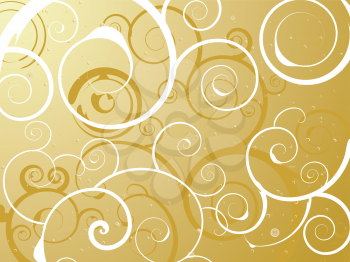 Royalty Free Clipart Image of a Gold and White Background