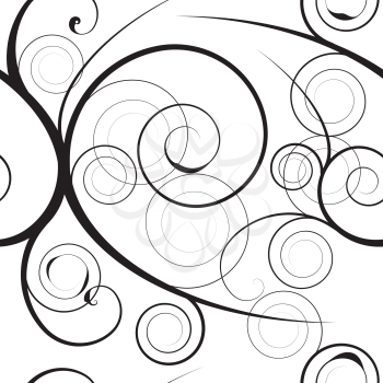 Royalty Free Clipart Image of a Black Flourish on White