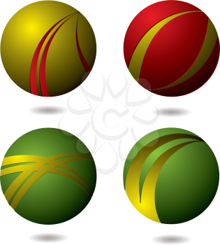 Royalty Free Clipart Image of Four Round Icons