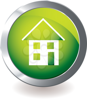 Royalty Free Clipart Image of a Button With a House On It