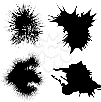 Royalty Free Clipart Image of Four Ink Spots