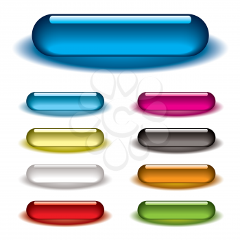 Royalty Free Clipart Image of a Nine Buttons