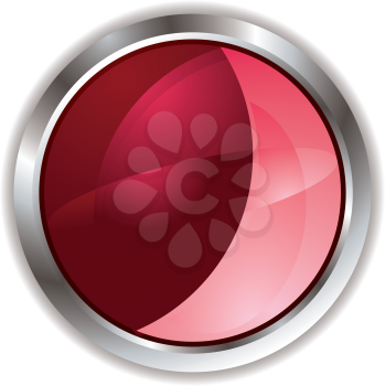 Royalty Free Clipart Image of a Red Icon With a Silver Frame