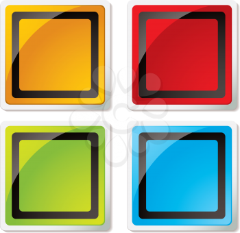 Royalty Free Clipart Image of Four Squares of Different Colours