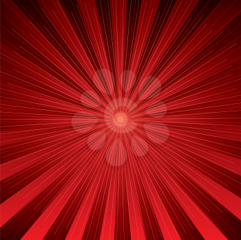Royalty Free Clipart Image of a Radiating Red Background