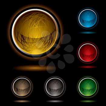 Royalty Free Clipart Image of Nine Buttons