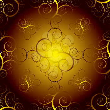 Royalty Free Clipart Image of a Brown and Gold Background