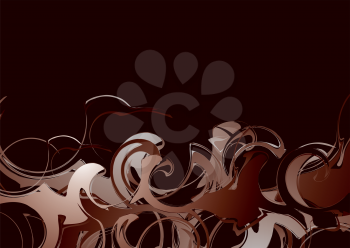 Royalty Free Clipart Image of a Swirly Design at the Bottom of a Black Background
