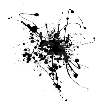 Royalty Free Clipart Image of a Simple Black Ink Spatter